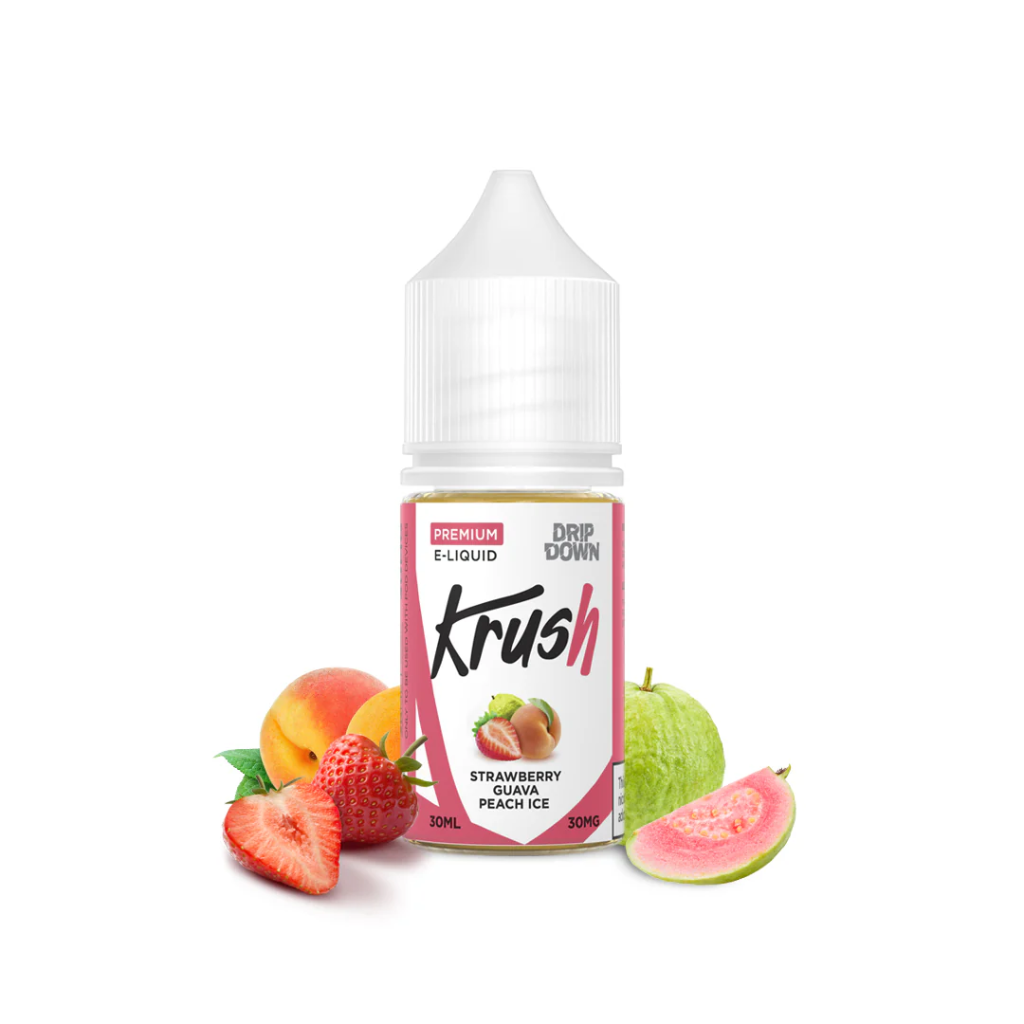 Drip Down Krush Iced Strawberry Guava Peach Saltnic 30ml 